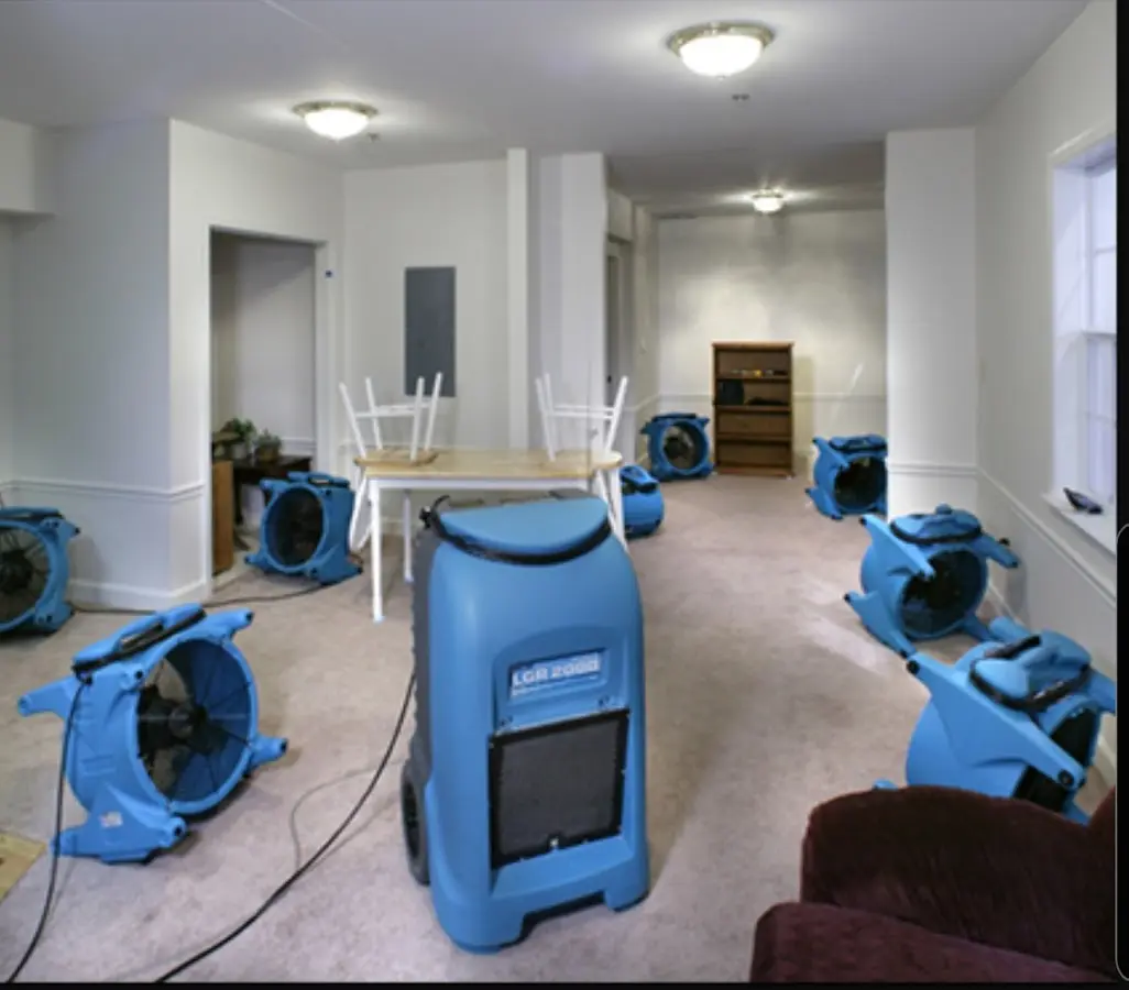 Air movers and dehumidifier setup for Water Extraction & Removal in District Heights